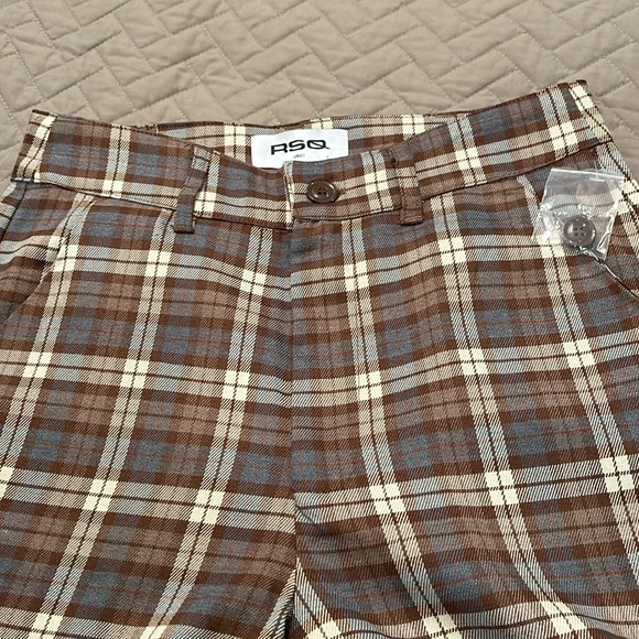 RSQ Womens Wide Leg Brown Plaid Pants/NWT/S - Picture 9 of 16